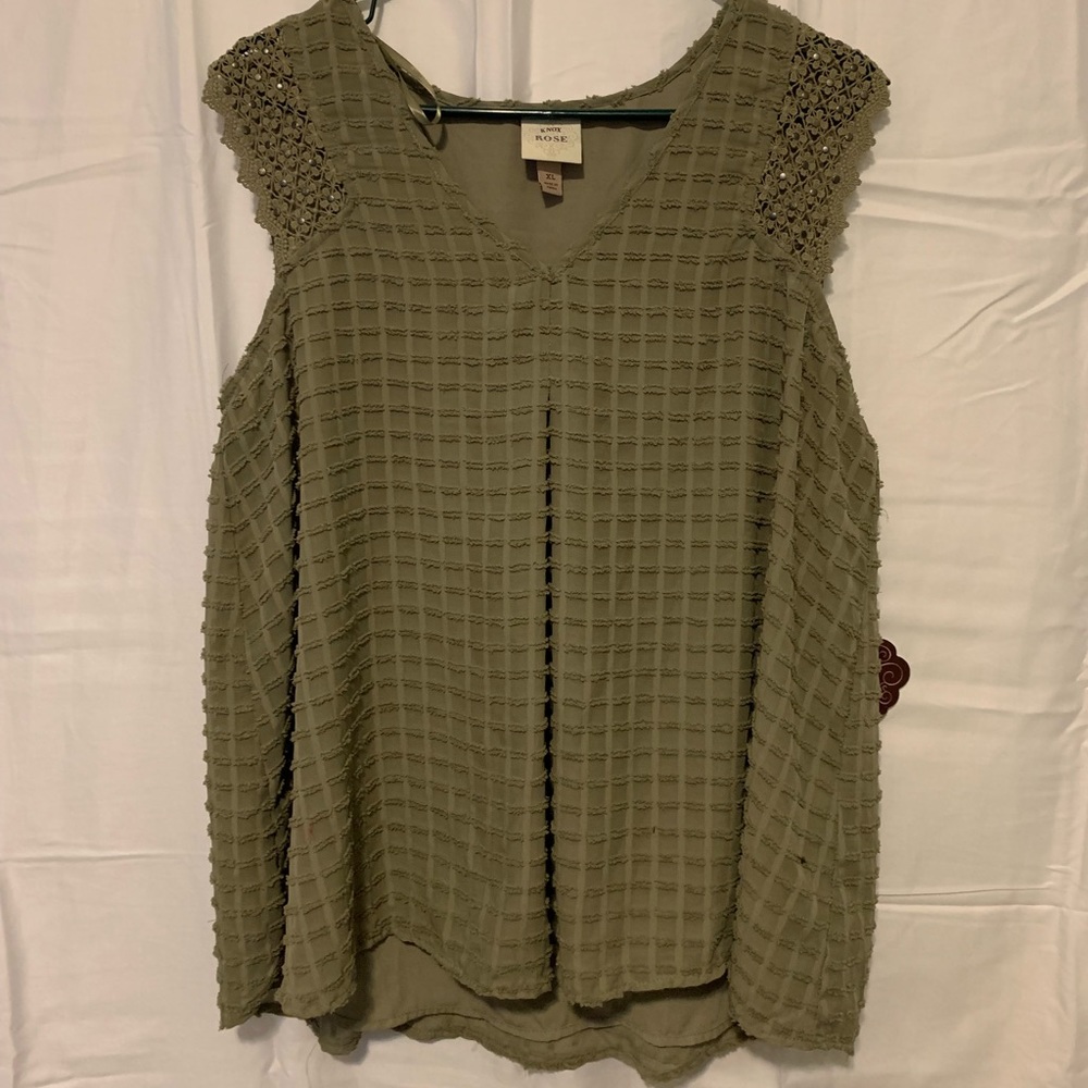 ✨ NWT Knox Rose XL Olive Green Career Top ✨